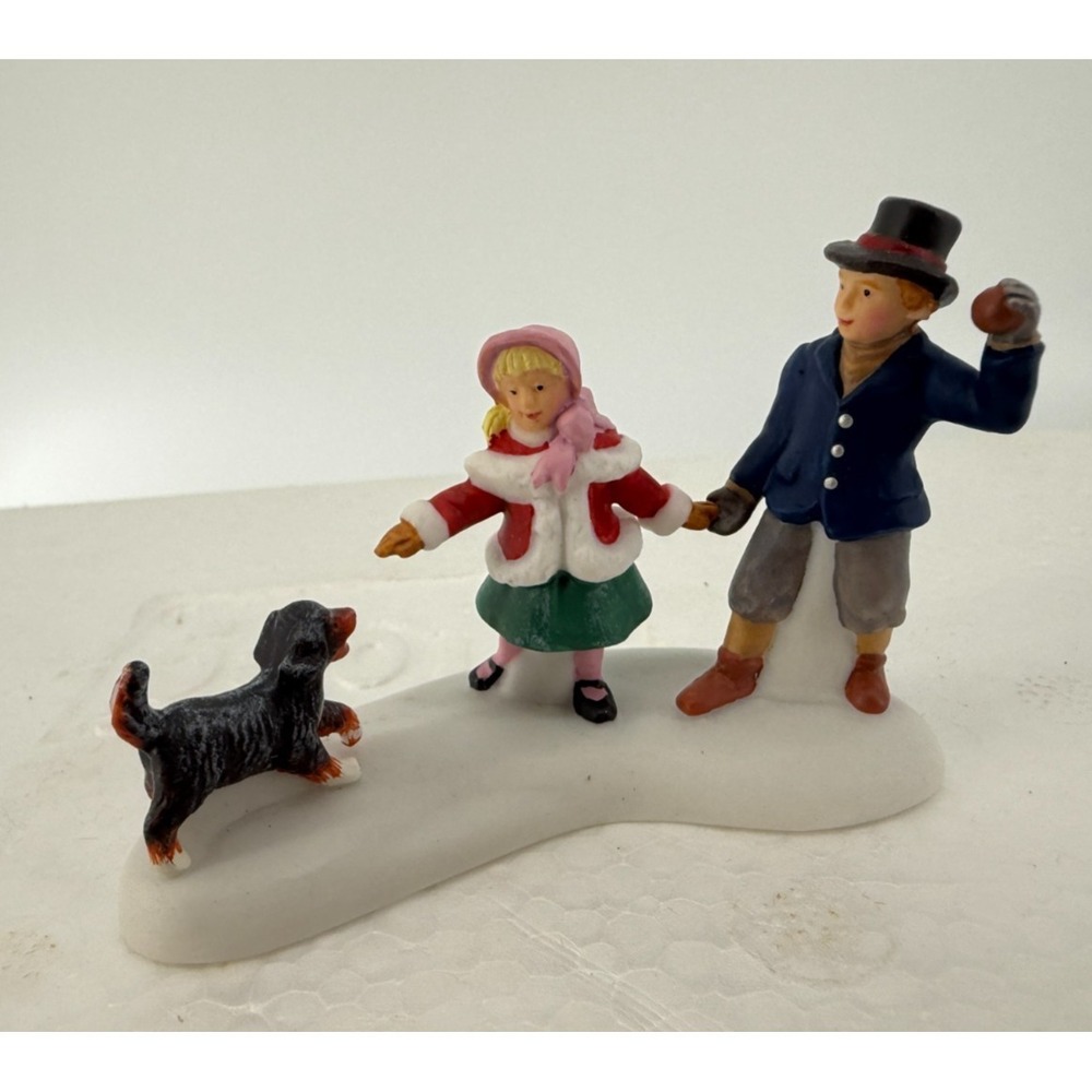 Department 56 Dickens Village Series Playing With A Puppy Figurine 56.58811